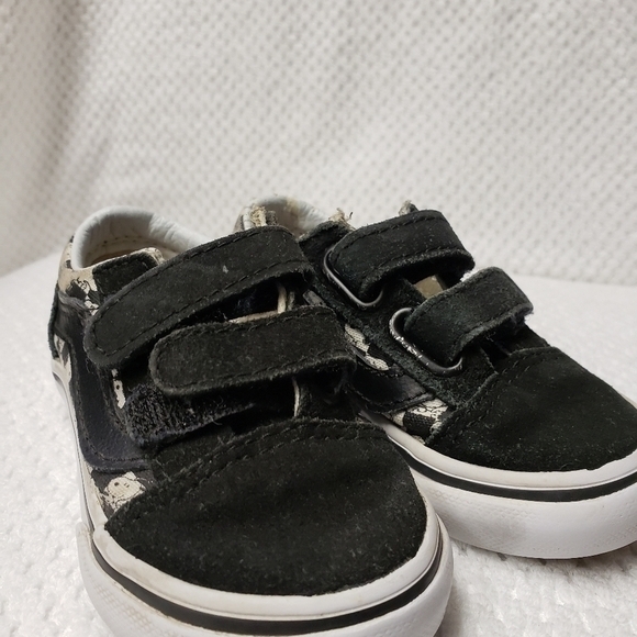 Vans Snoopy Peanuts Infants Size‎ 5 Hook and Loop Closure Black White Check - Picture 4 of 11